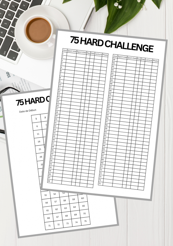 75 Day Challenge Trackers Imprimables – Image 3